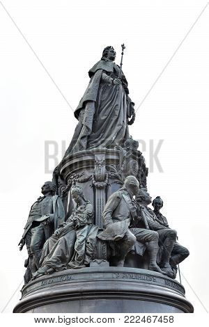 Monument to Catherine II - a monument on Ostrovsky Square in St. Petersburg, established in honor of Empress Catherine II in 1873, Russia.