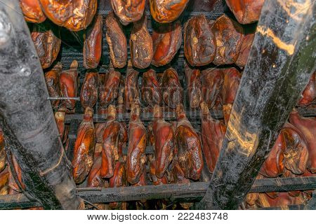 Preparation Of Prosciutto In Rural Areas In Montenegro.