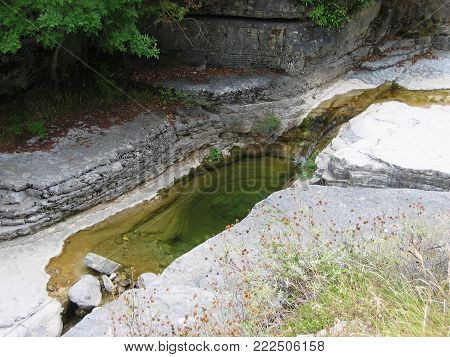 Papingo rock pools in the Epirus region Greece