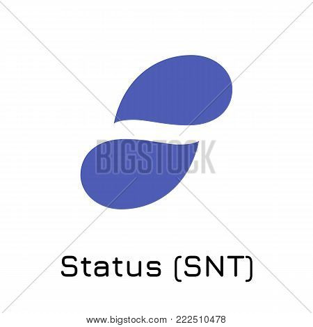 Vector illustration crypto coin icon on isolated white background Status (SNT). Name of the crypto currency and the short trade name on the exchange. Digital currency