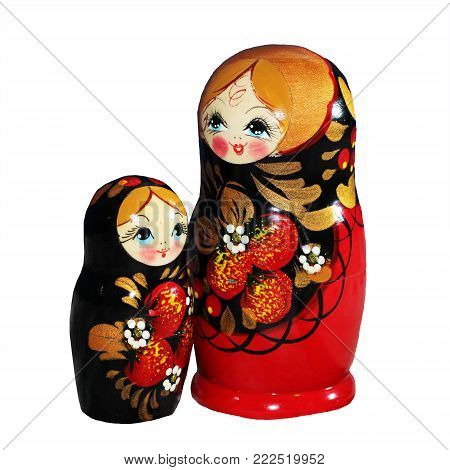 Russian Doll On White Background