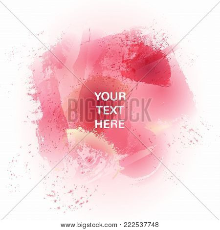Watercolor banner. Settlement of scattered rose petals. Vector illustration eps10.