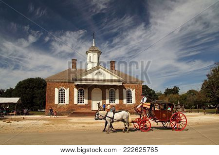 Williamsburg, Va - October 6: The Old Courthouse On Market Square Dates To The Eighteenth Century An