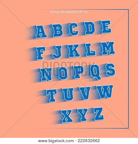 Alphabet yellow sport team on dark blue background