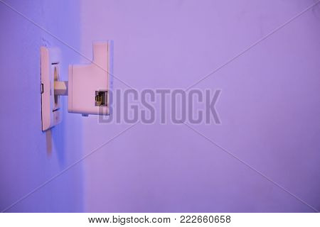 Wifi Repeater In Electrical Socket On The Wall