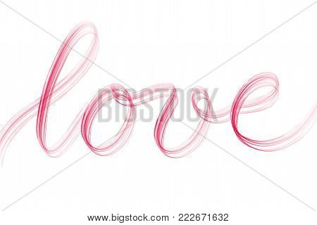 Love, handlettered text for Valentines and wedding cards