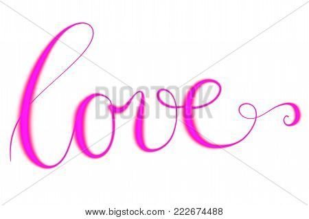 Love, handlettered text for Valentines and wedding cards
