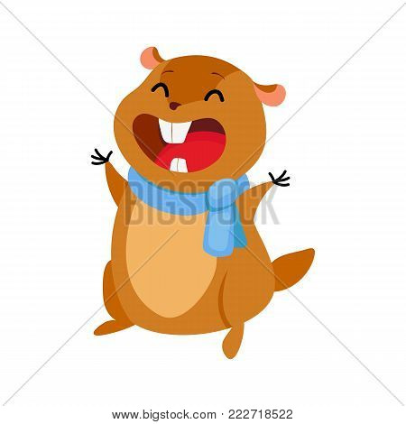 Cartoon groundhog vector illustration. fuffy cute animal