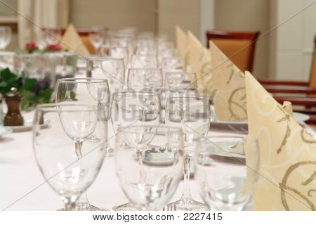 Tabulka nastavení večeře restaurace