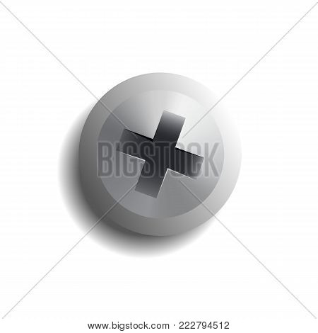 Screw isolated on white background. Vector realistic design element