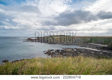 Rocky Beach Coast in Scotland, United Kingdom
