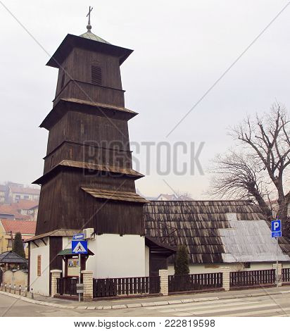 the wooden church in city Uzice, Serbia