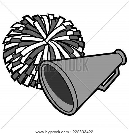 Cheerleading Icon Illustration - A vector cartoon illustration of a Cheerleading Icon.