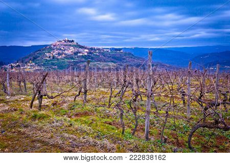 Town of Motovun on picturesque hill view, Istria region of Croatia