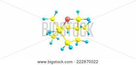 Eucalyptol Molecular Structure Isolated On White