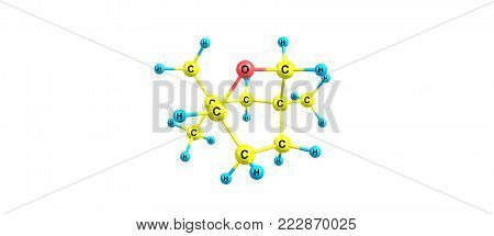 Eucalyptol Molecular Structure Isolated On White