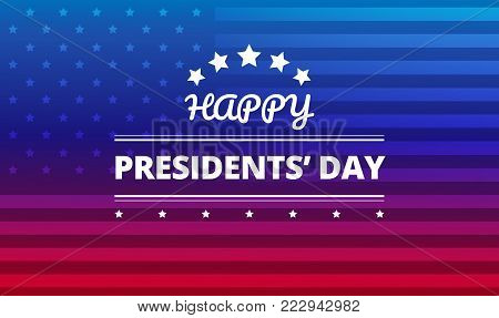 Presidents day background with american flag stripes and stars - vector illustration