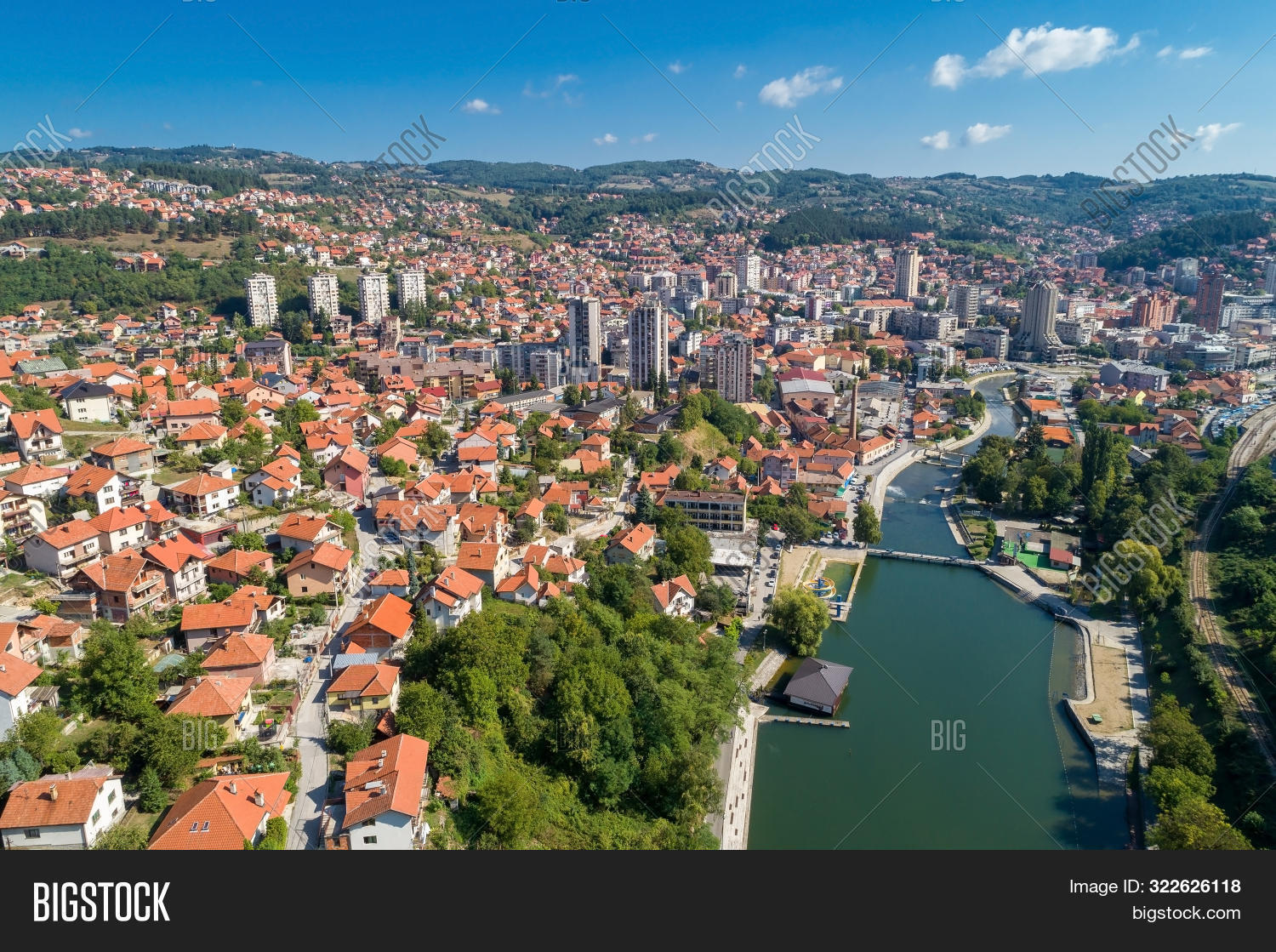 Aerial Dronw Wiev City Image Photo Free Trial Bigstock
