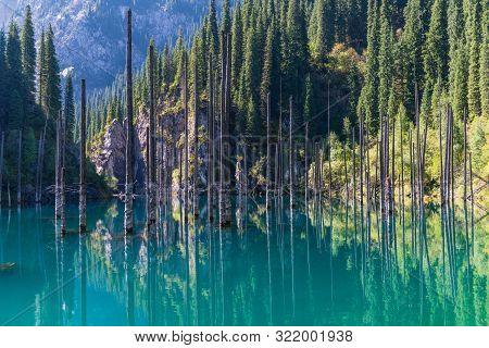 Kaindy Lake - Mountain Lake In Kazakhstan