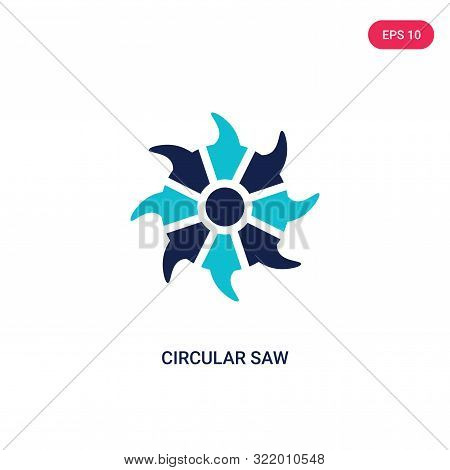 circular saw icon in two color design style.