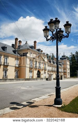 Royal Palace of El Pardo historic building in Madrid, Spain.