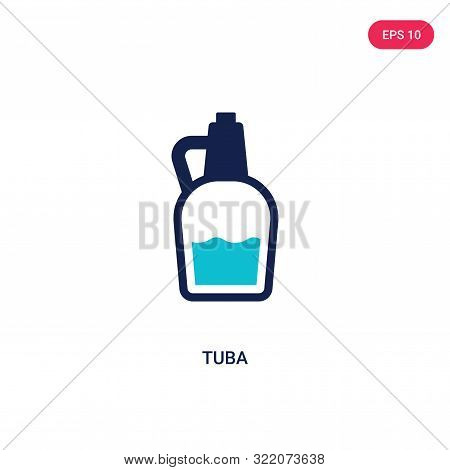 tuba icon in two color design style.