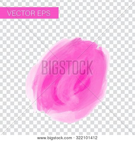 Pink Watercolor Cector Stain With Wash. Watercolor Texture For Valentine Day, Wedding