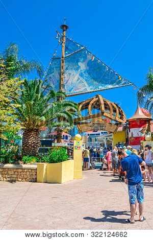 Spain July 2017 Queue Of People, Entrance To Portaventura Water Park