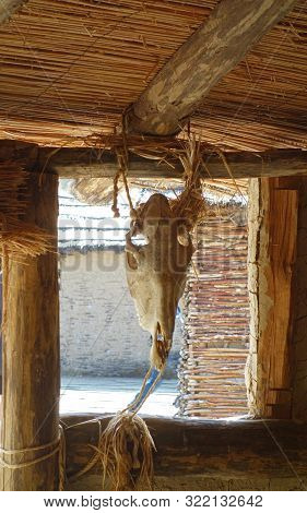 Prehistoric House, Wndow Detail Of Pile Dwelling Interior