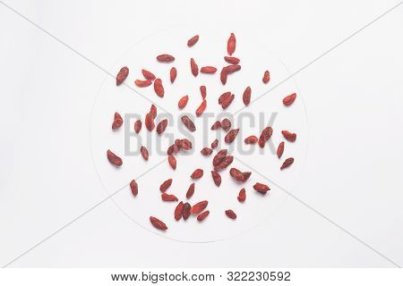 Candied Goji Berries Isolated On White Backgroud.