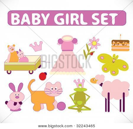 Baby girl set - вектор коллекции