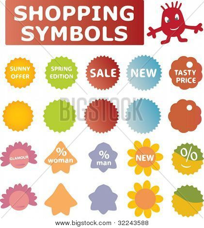 торговые символы весной & летом векторный набор