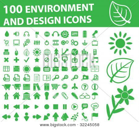 Vektor-100 Umwelt und Design-Ikonen