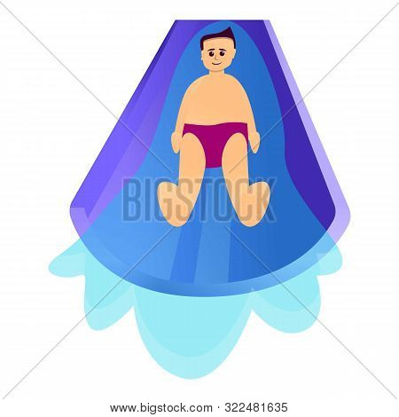 Speed Waterpark Slide Icon. Cartoon Of Speed Waterpark Slide Vector Icon For Web Design Isolated On 