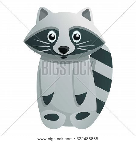 Wild Raccoon Icon. Cartoon Of Wild Raccoon Vector Icon For Web Design Isolated On White Background