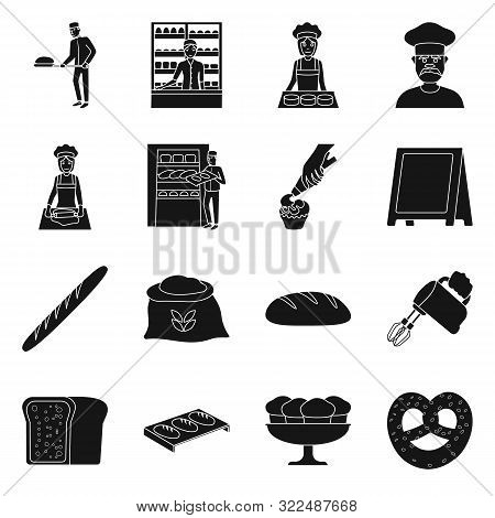 Isolated Object Of Bakery And Natural Symbol. Collection Of Bakery And Product Vector Icon For Stock