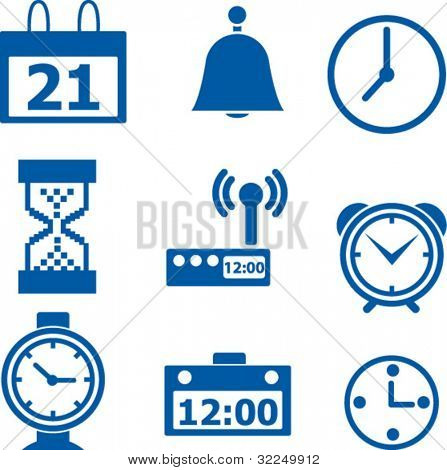 9 temps & horloge des signes. Vector