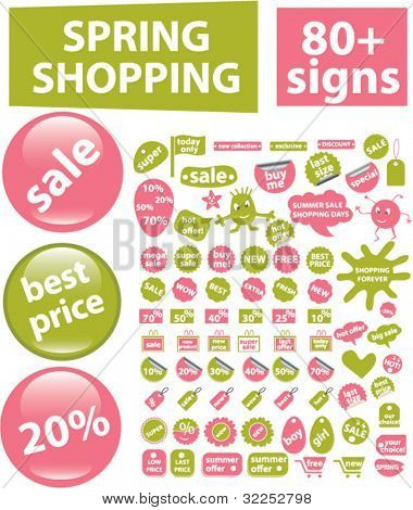 สัญญาณซื้อ 80 + สปริง & สติกเกอร์ เวกเตอร์
