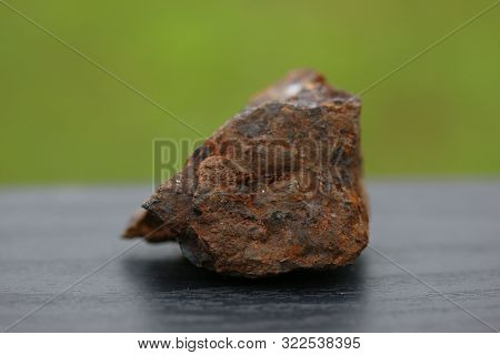 Minerals Of Iron Rock Minerals For Industry Isolate On Green Background