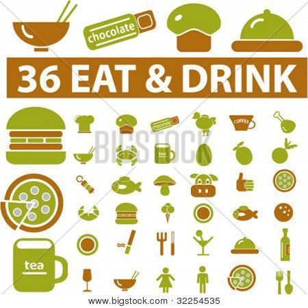 36 café & nápoje značky. vektor