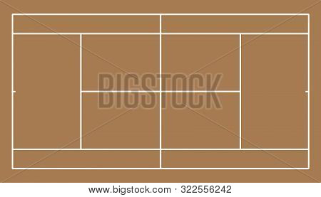 Top View Of Tennis Court. Vector Illustration
