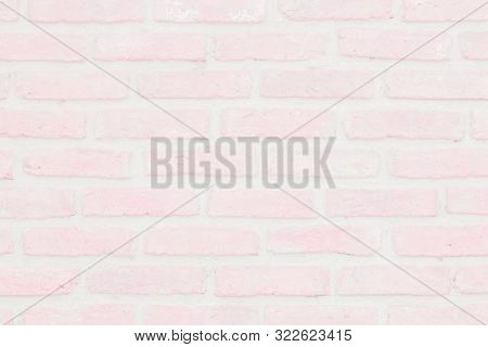 Abstract Pastel Pink And White Brick Wall Texture Background Pre Wedding. Brickwork Or Stonework Lov