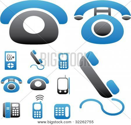 telefone & conexão ícones, sinais, ilustrações de vetor