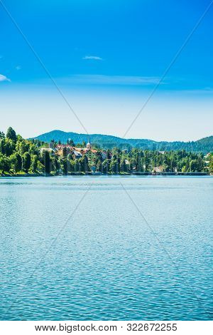 Town Of Fuzine On Beautiful Lake Bajer, Gorski Kotar Region, Croatia