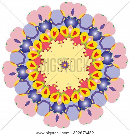 Indian Colorful Mandala And Pattern Symbols Design