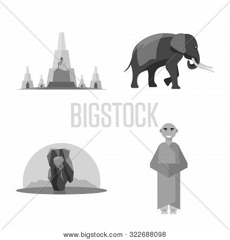 Vector Illustration Of Traditional And Tourism Icon. Set Of Traditional And Exotic Vector Icon For S