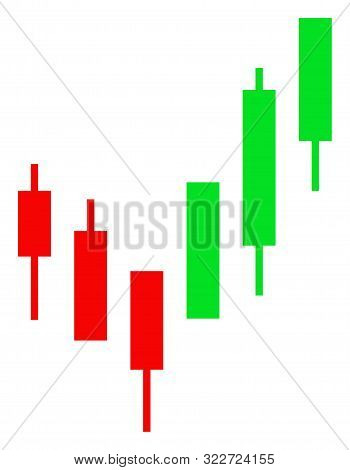 Vector Candlestick Chart Flat Icon. Vector Pictogram Style Is A Flat Symbol Candlestick Chart Icon O