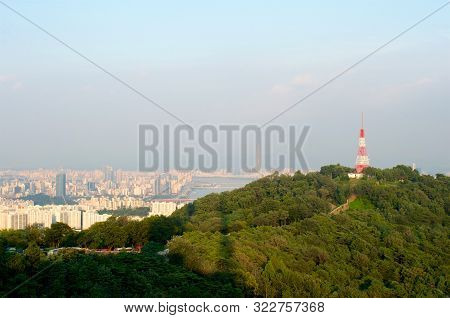 Seoul City Street View From Top In Summer
