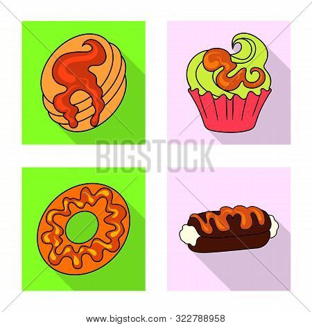 Vector Illustration Of Confectionery And Culinary Symbol. Set Of Confectionery And Colorful Stock Ve