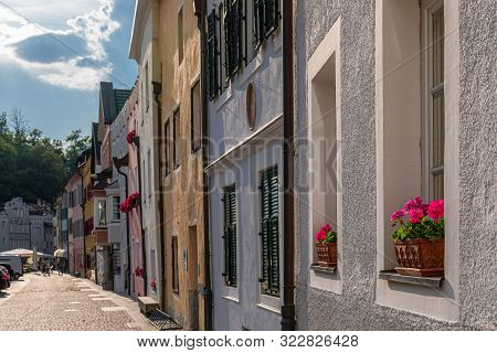 View Of The Central Street Of The Picturesque Alpine Town Bruneck (brunico) Trentino-alto Adige, Ita